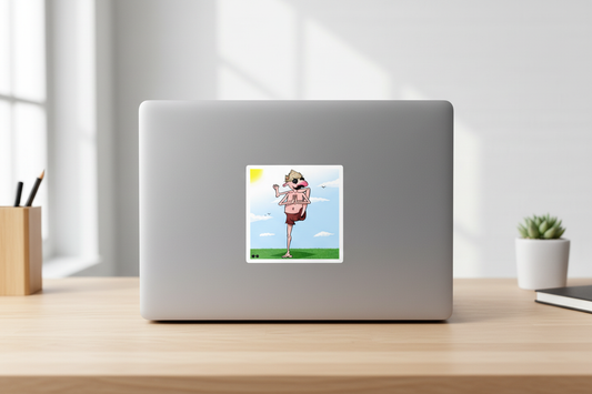Product mockup - laptop sticker